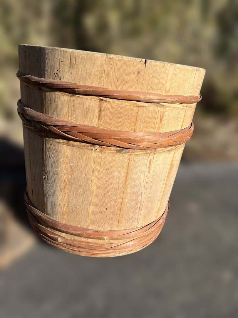 木製　漬物樽　蓋付き