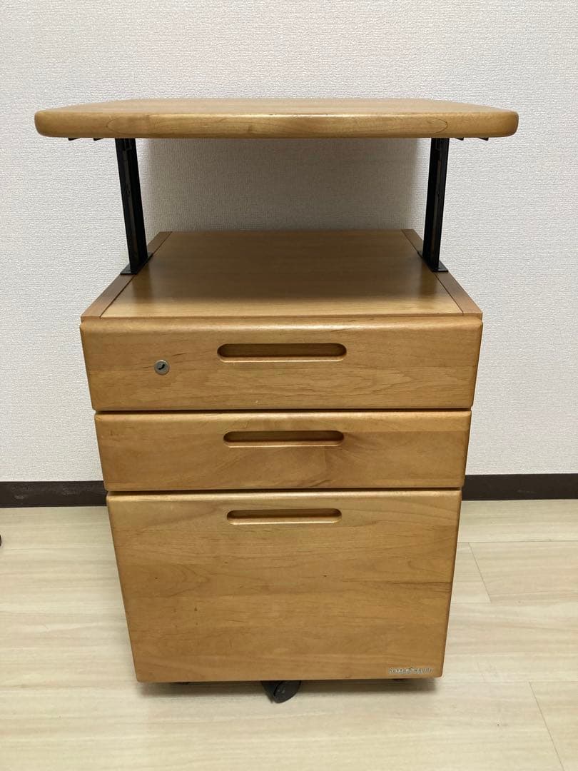 堀田木工所　hotta woody　昇降式　ワゴン　袖机　学習机　国産　無垢