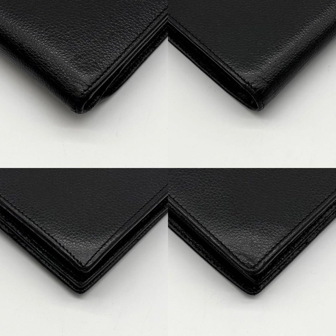 【美品】BVLGARI レザー サフィアーノ 長財布 サークルロゴ ブラック 黒