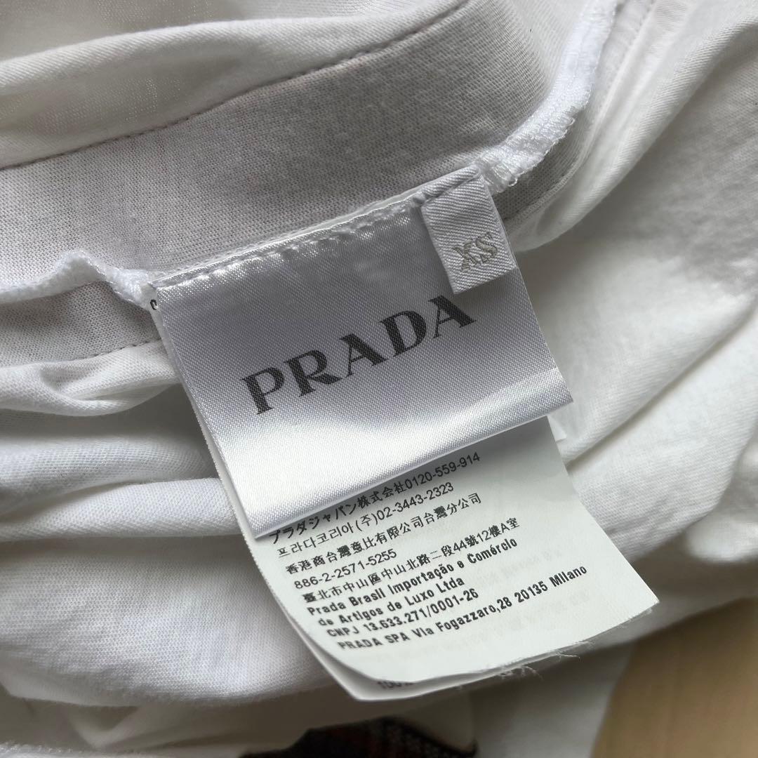 【激レア】PRADA プラダ　Tシャツ　三角ロゴ　袖　ワッペン　刺繍　プレート