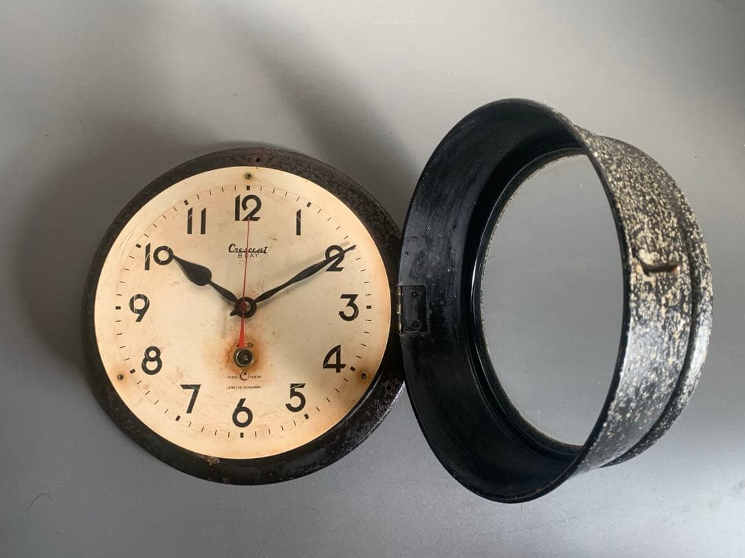 アンティーク Crescent 8day 船舶時計 船時計 壁掛け時計 古道具