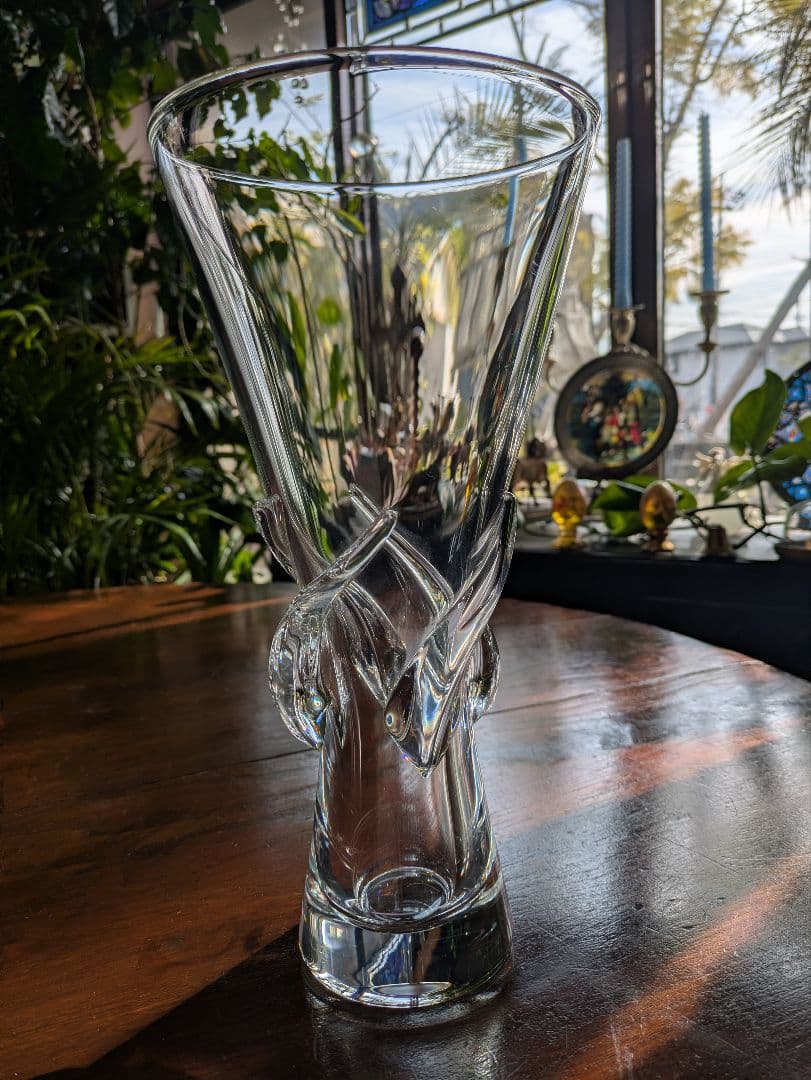 廃盤　8090 Steuben　クリスタル　ローズベース　 花瓶