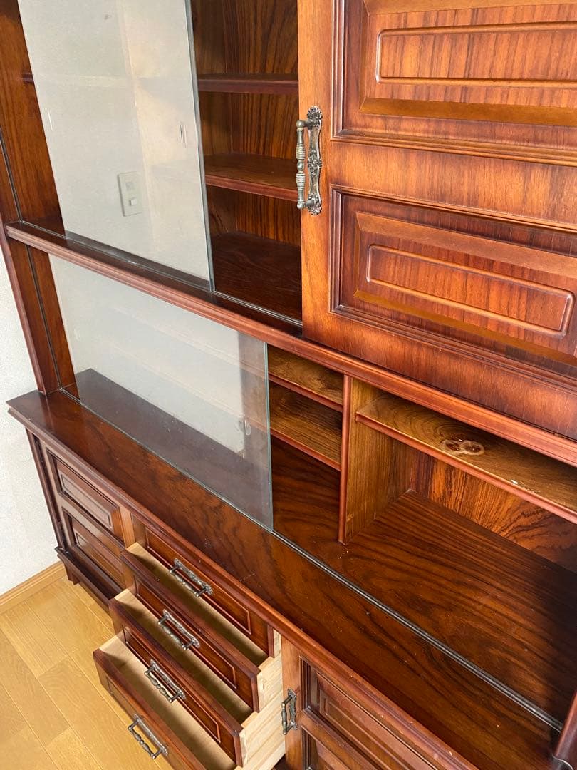 サイドボード 木製キャビネット ダークブラウン