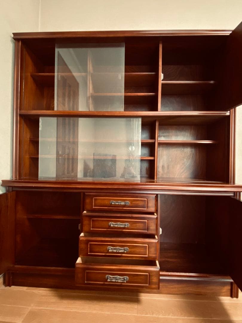 サイドボード 木製キャビネット ダークブラウン