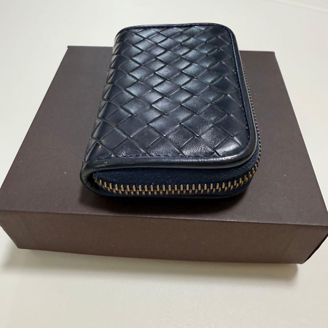 美品　BOTTEGA VENETA ケース　イントレチャート　ネイビー系