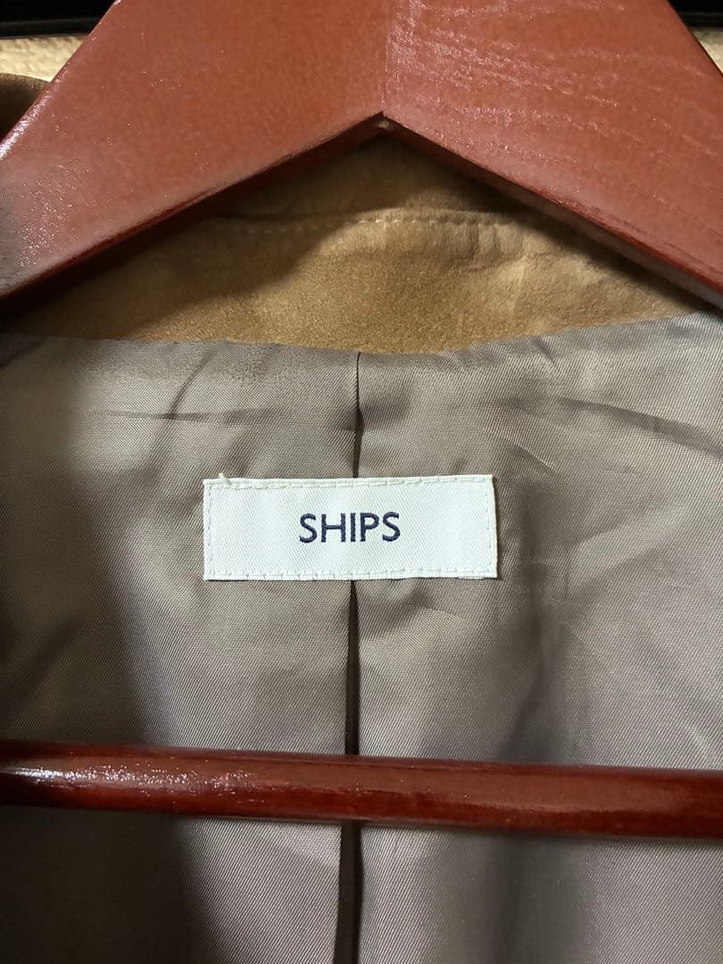 シップス レザージャケット ブルゾン ジップアップ　ヤギ革 スエード SHIPS