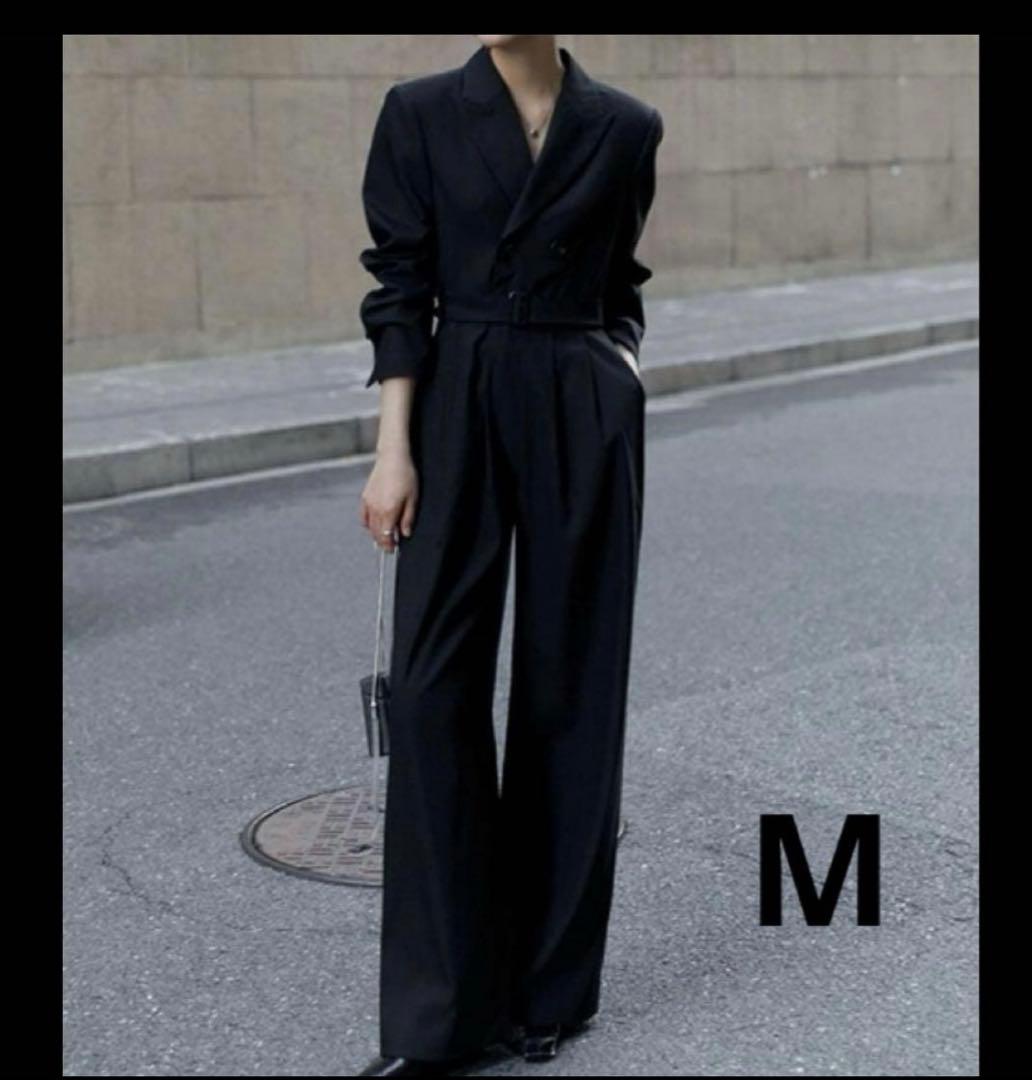 r*a様 アナザーエス　オールインワン ロング丈 ワイドパンツ ドレス　M ブラ