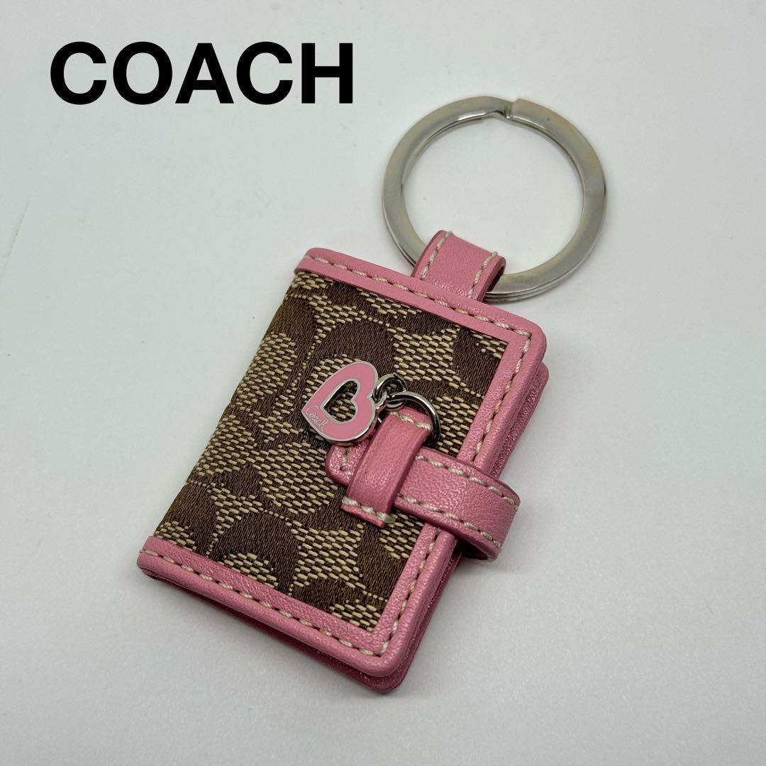 希少 美品 COACH キーホルダー バッグチャーム 手帳 キーリング