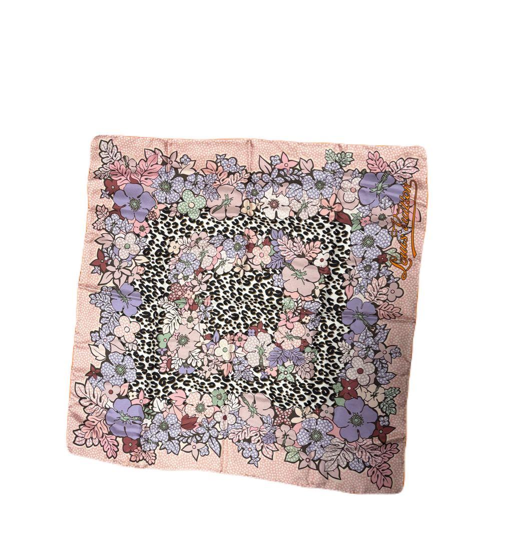 花柄ヒョウ柄スカーフ　louis vuitton