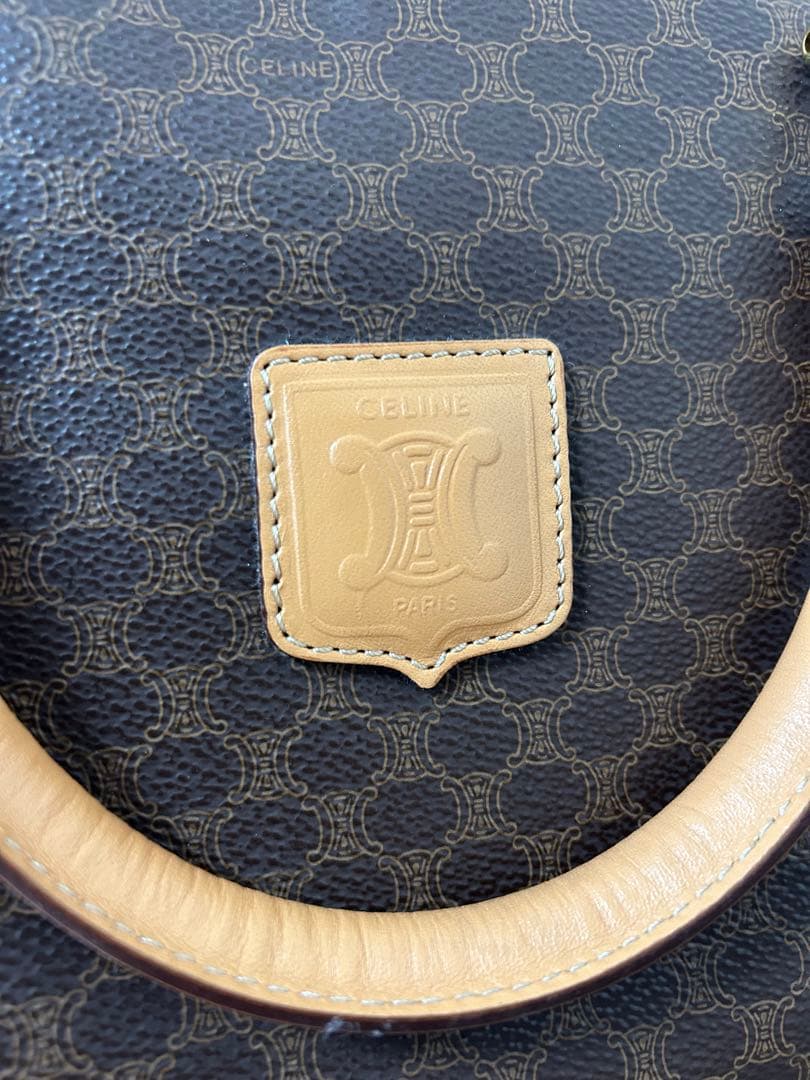 マカダム柄ミニボストンバッグM15/2 ブラウン×ベージュ ヴィンテージ