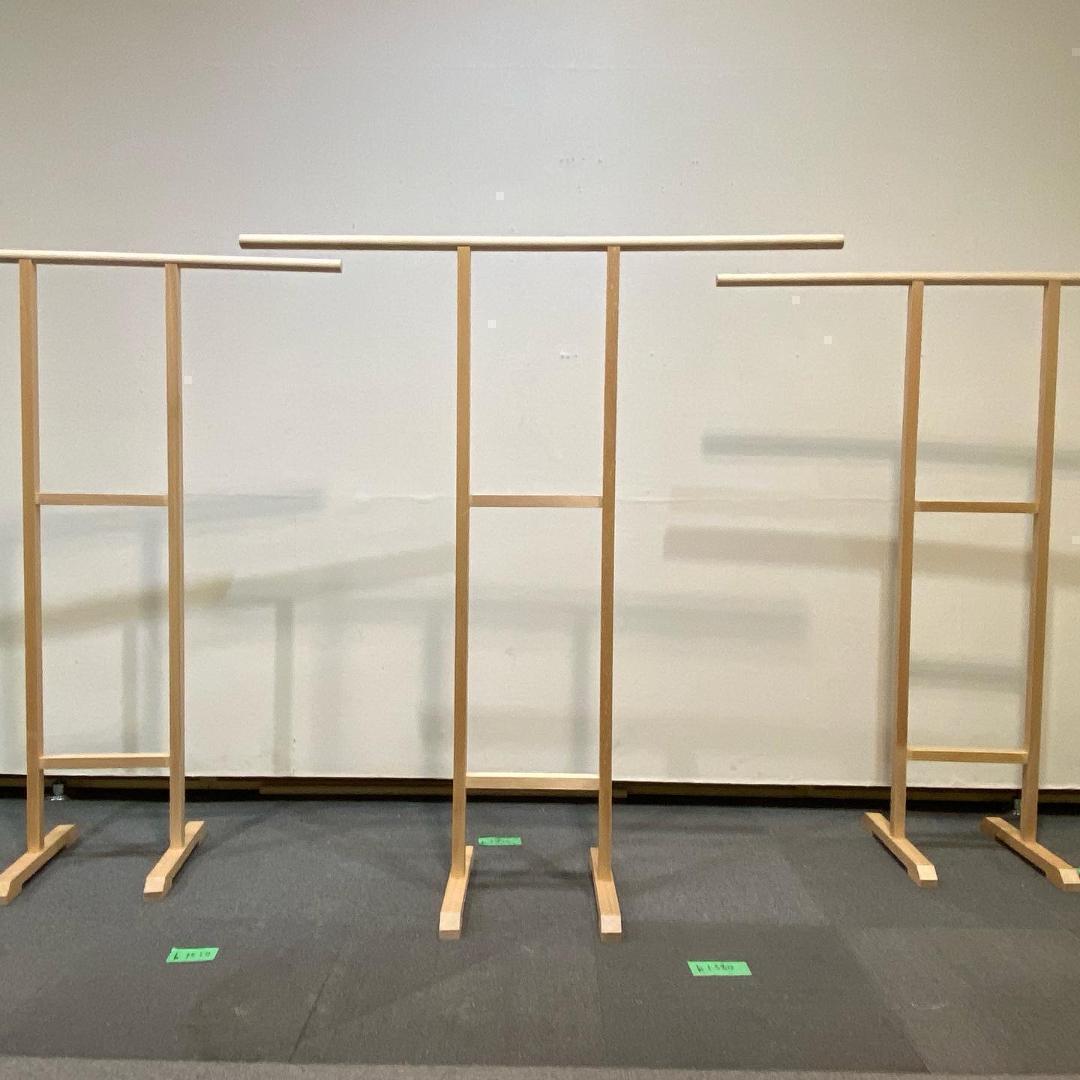 衣桁 ★几帳型衣桁 H150cm 無塗装　着物　タペストリー掛け　和