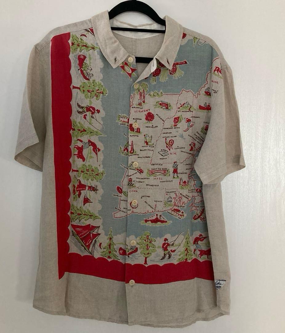 快晴堂　カロハシャツ　リネン　麻⚫︎日本製