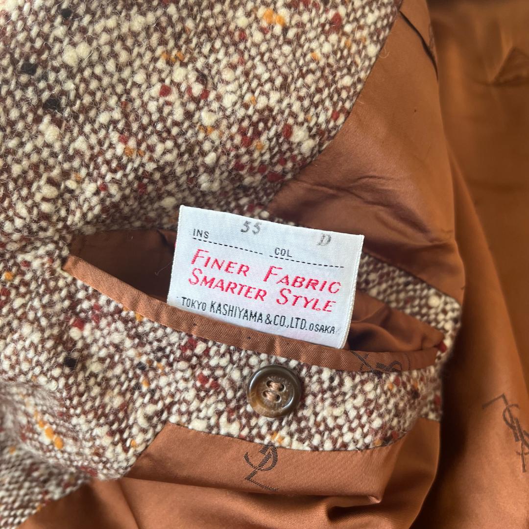 激レア 70s ヴィンテージ イヴサンローラン ネップツイード ダブルコート M