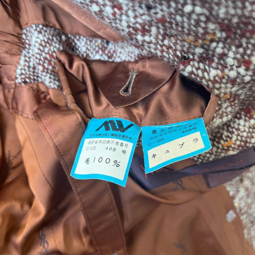 激レア 70s ヴィンテージ イヴサンローラン ネップツイード ダブルコート M