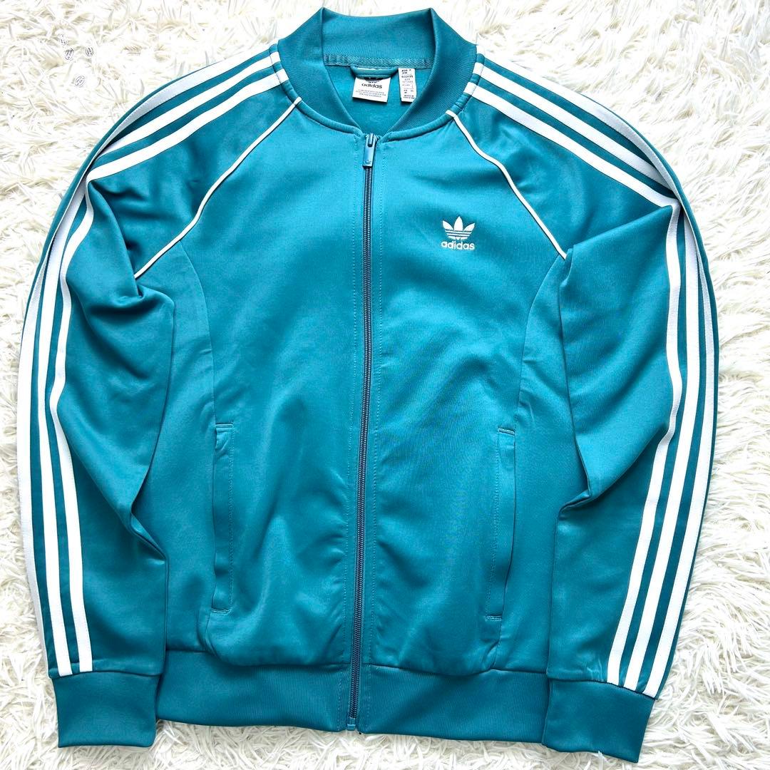 未使用級 L アディダス SST トラックジャケット ターコイズ レディース