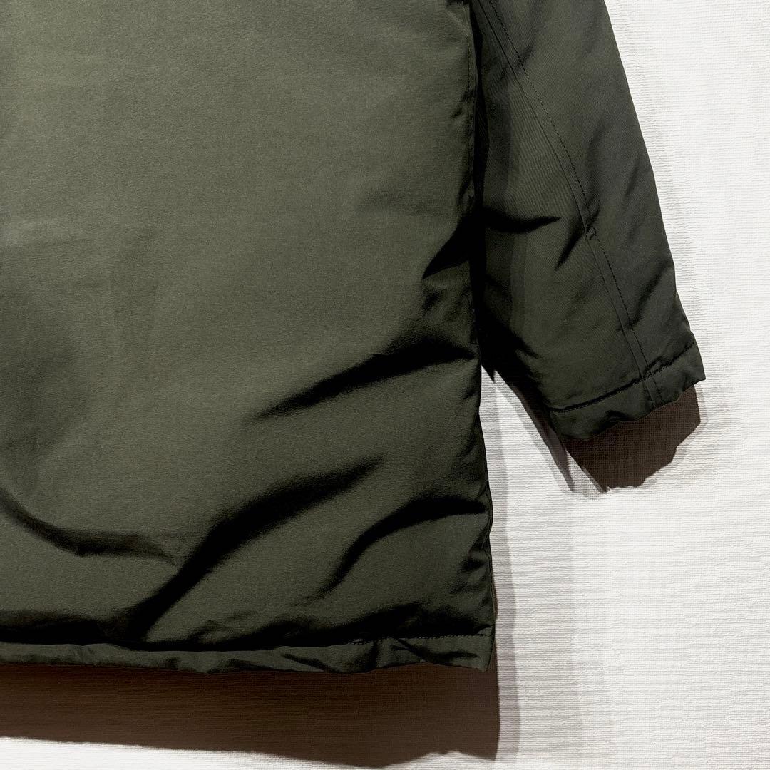 danton ダントン タッサーダウンジャケット M カーキ ファー着脱グリーン