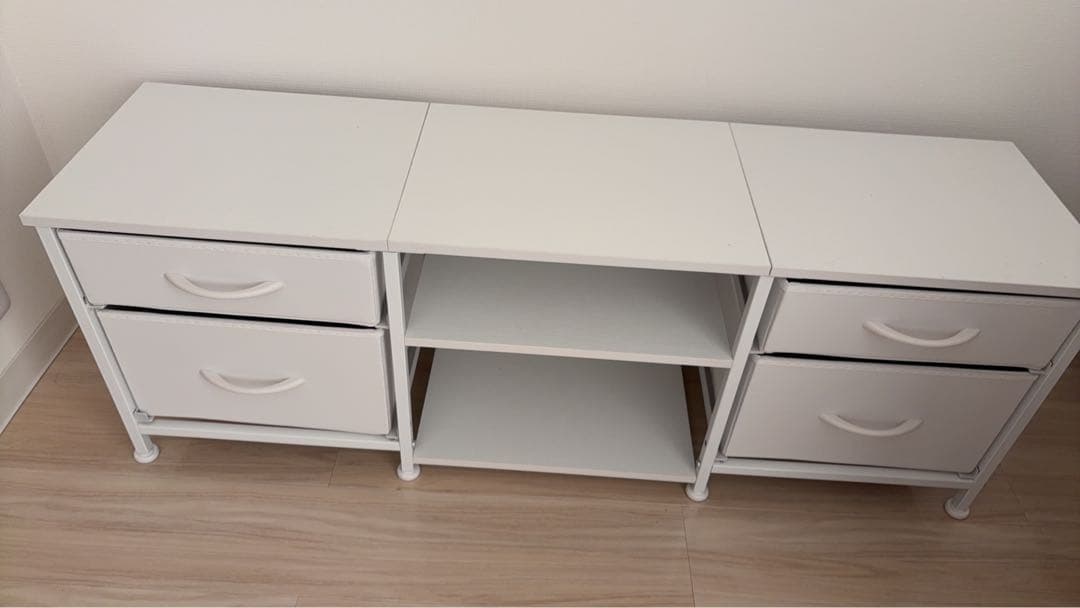 ホワイト 引き出し式テレビ台