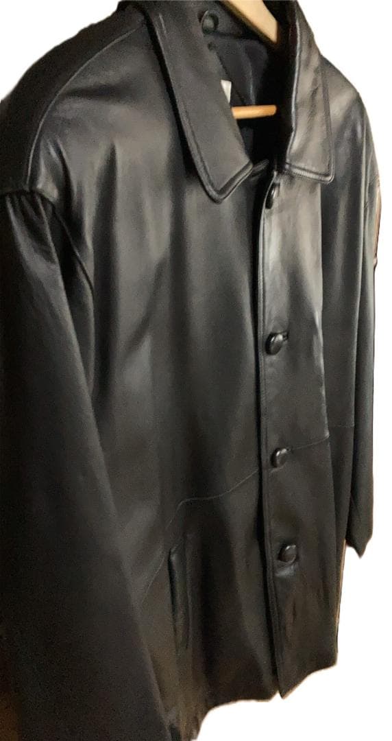 レザー カーコート XL ブラック 羊革