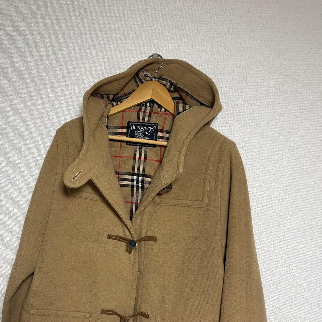 バーバリーロンドン ダッフルコート カシミア混ロングコート フーディ ベージュ
