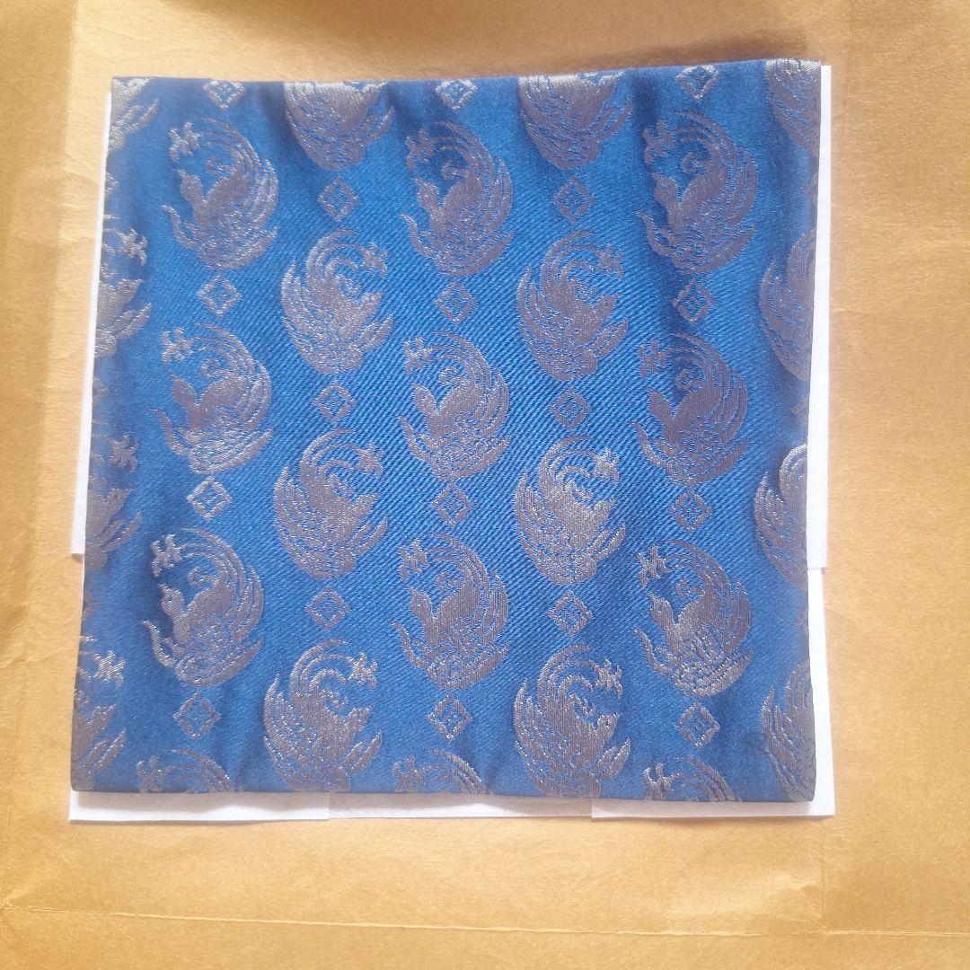 古袱紗　土田友湖　 身七宝織りのノアガ 青色 鶴模様