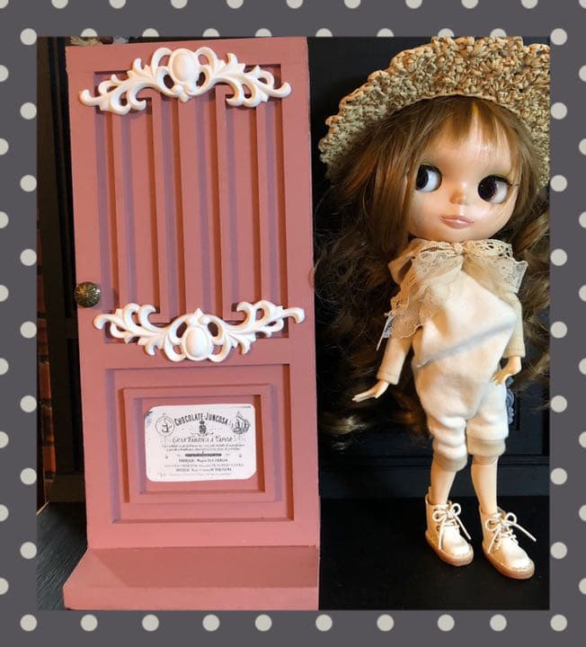 ブライス　撮影用リバーシブルドアオブジェ　ローズ　可愛いおまけ５点小物付