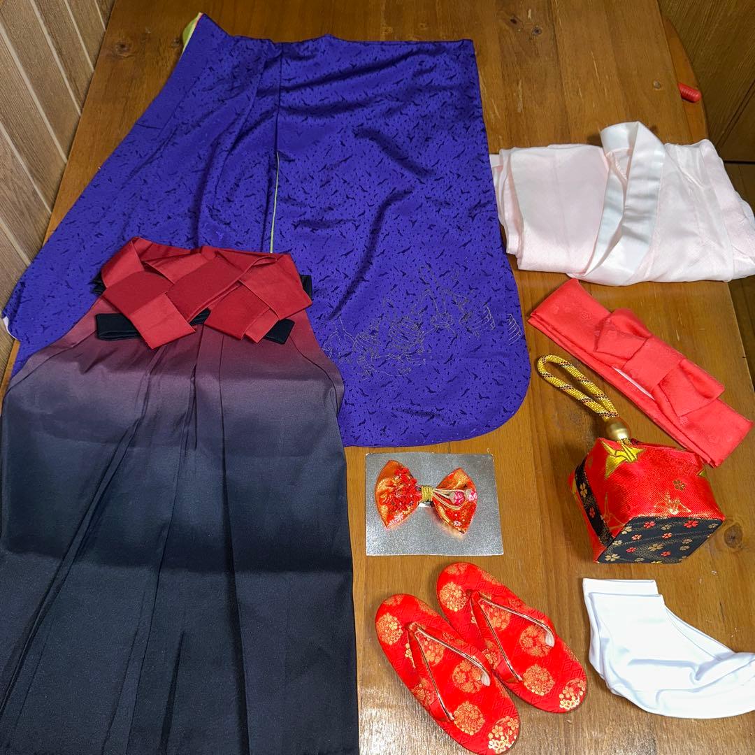 七五三　3歳　ディズニーミッキー着物　袴　小物セット