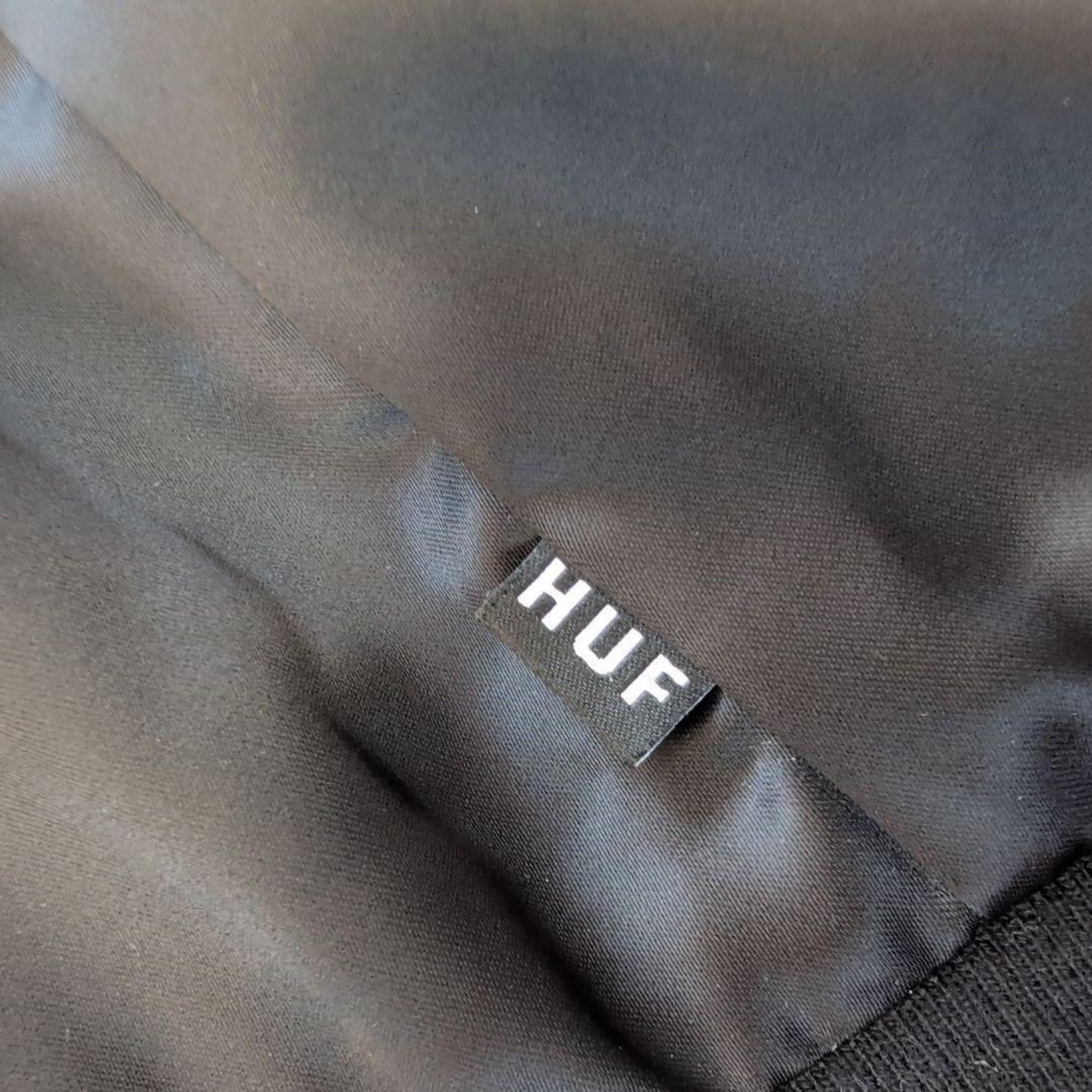 HUF スカジャン 刺繍 ボンバージャケット バイカラー ブラック XL