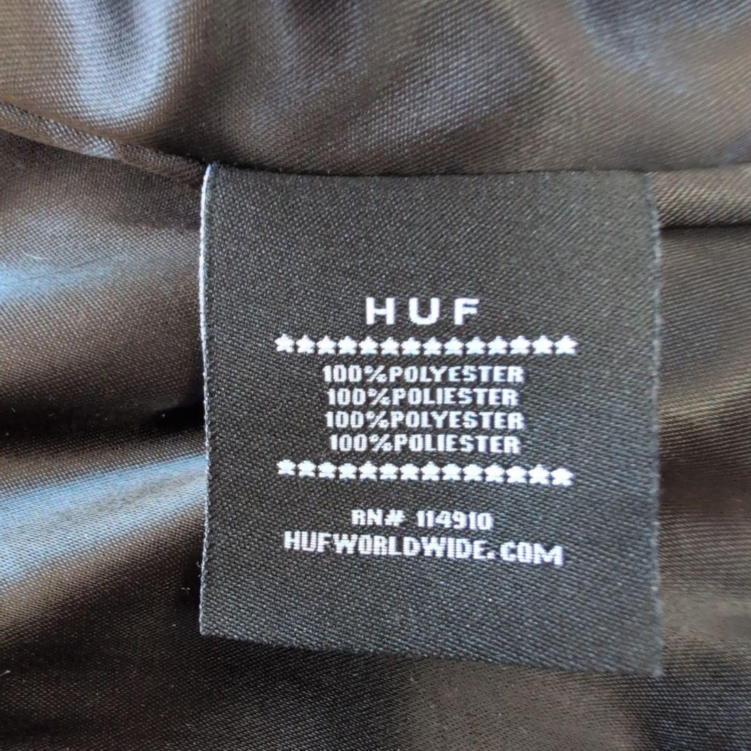 HUF スカジャン 刺繍 ボンバージャケット バイカラー ブラック XL