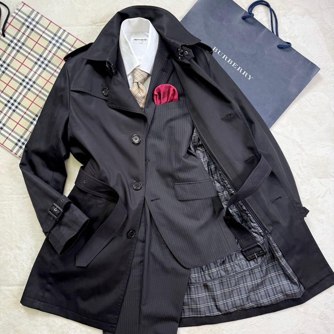 【超美品】バーバリーブラックレーベル 着脱可能 ライナー付 トレンチコート M