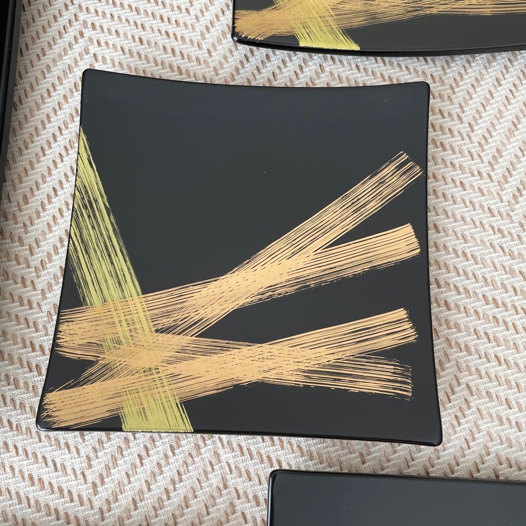 宮内庁御用達　漆器　山田平安堂　龍牙プレートセット