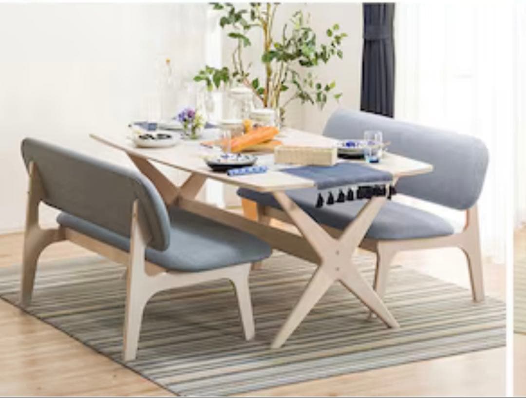 ニトリ　椅子２脚、ベンチセット　リラックスワイド　神奈川　引取限定