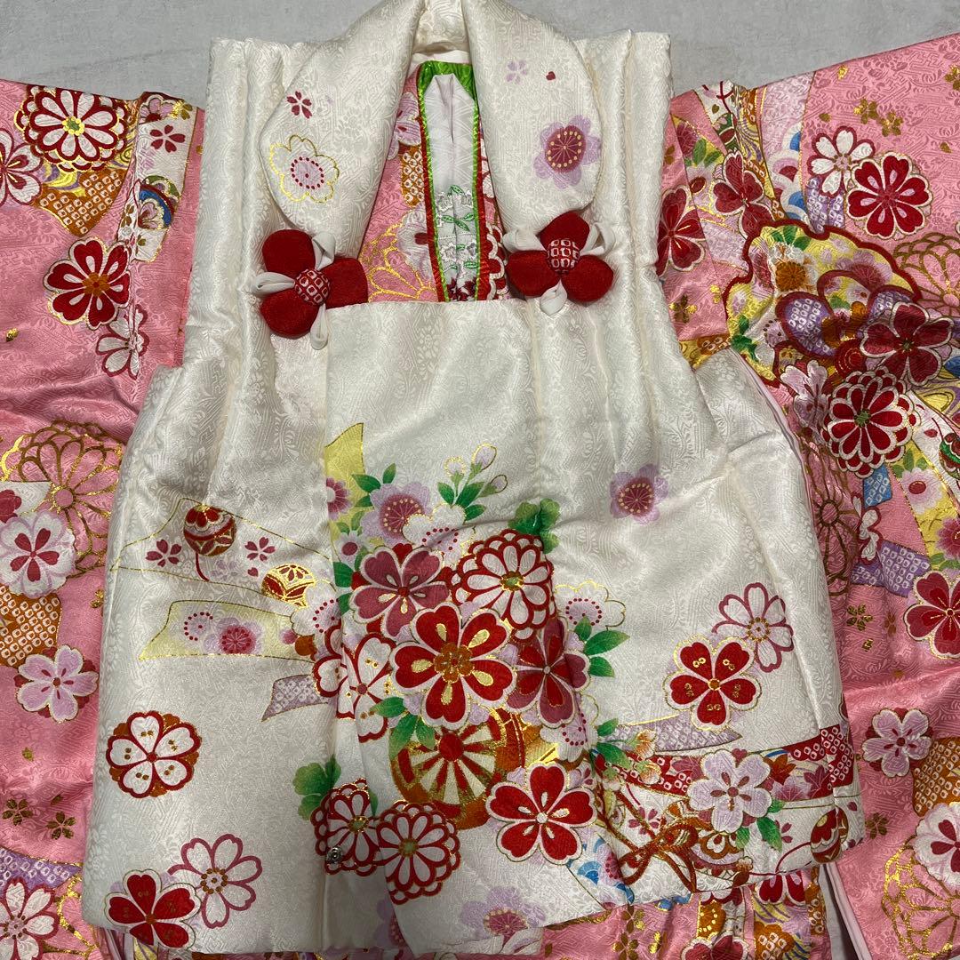 七五三　3歳　京都花ひめ　ピンク　被布　正絹　フルセット