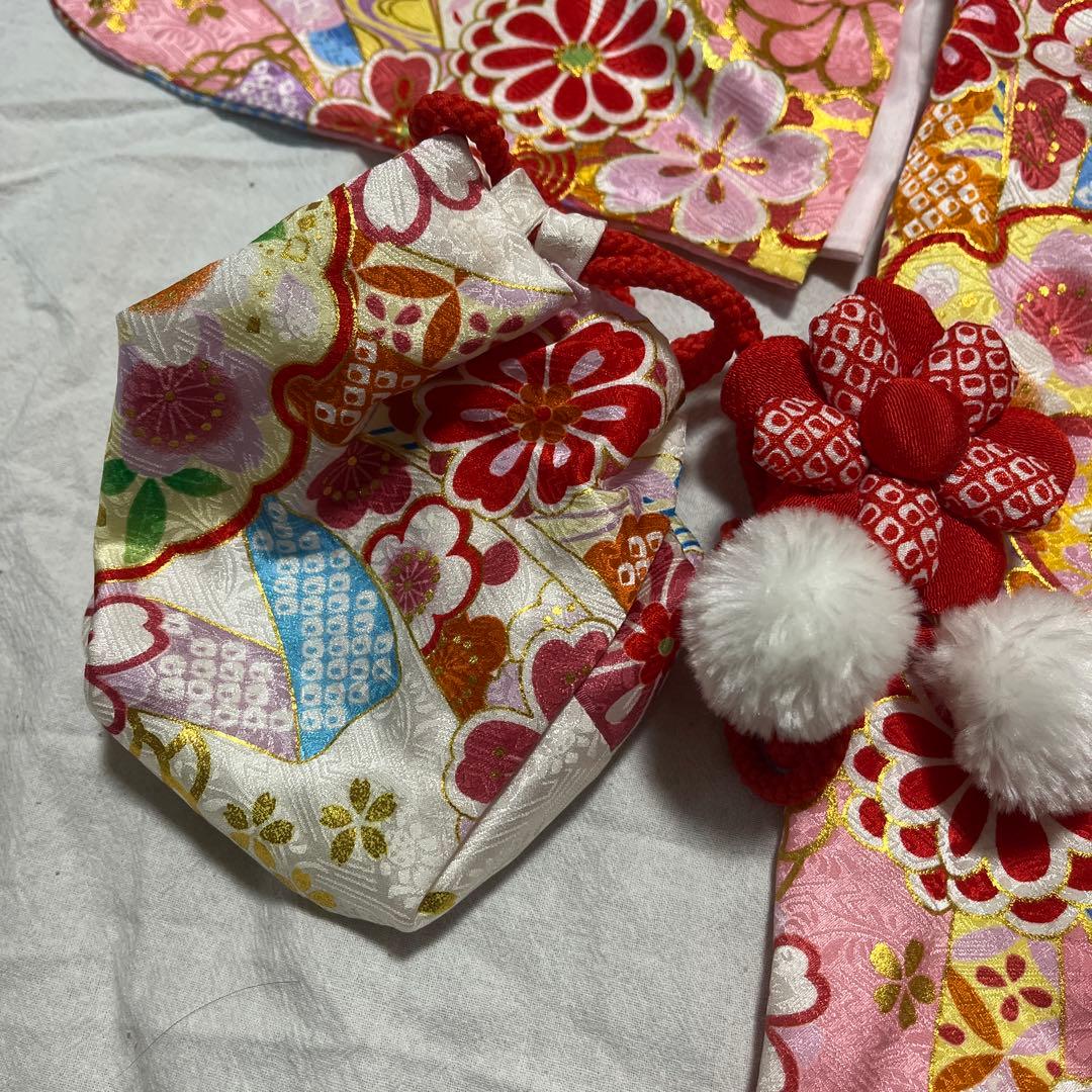 七五三　3歳　京都花ひめ　ピンク　被布　正絹　フルセット