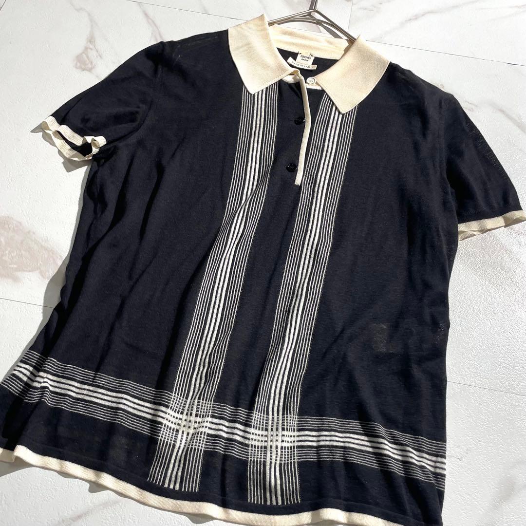 入手困難✨ エルメス 半袖シャツ シルク100% レディース ブラック系