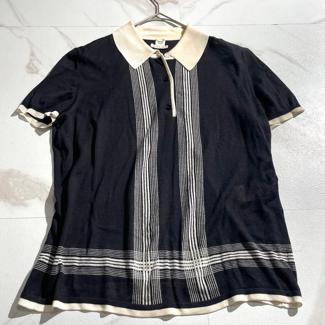 入手困難✨ エルメス 半袖シャツ シルク100% レディース ブラック系