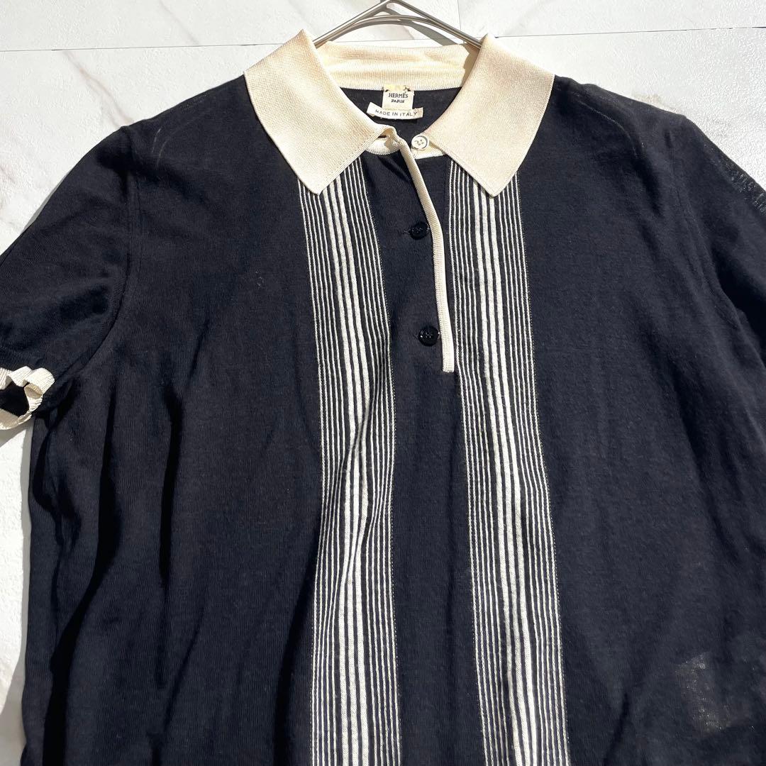 入手困難✨ エルメス 半袖シャツ シルク100% レディース ブラック系