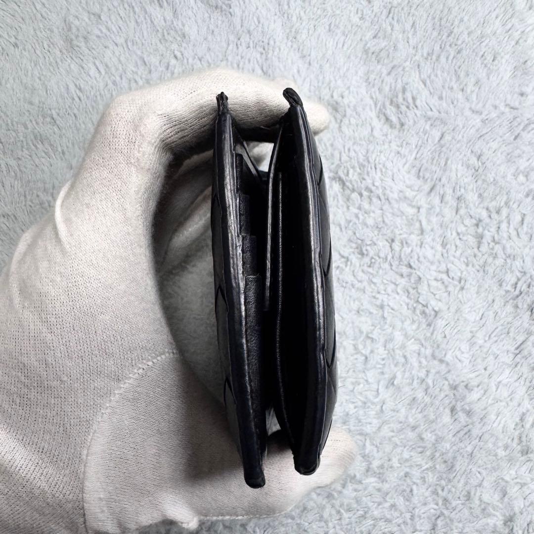 RFID ボッテガヴェネタ 二つ折り財布 マキシイントレチャート 黒