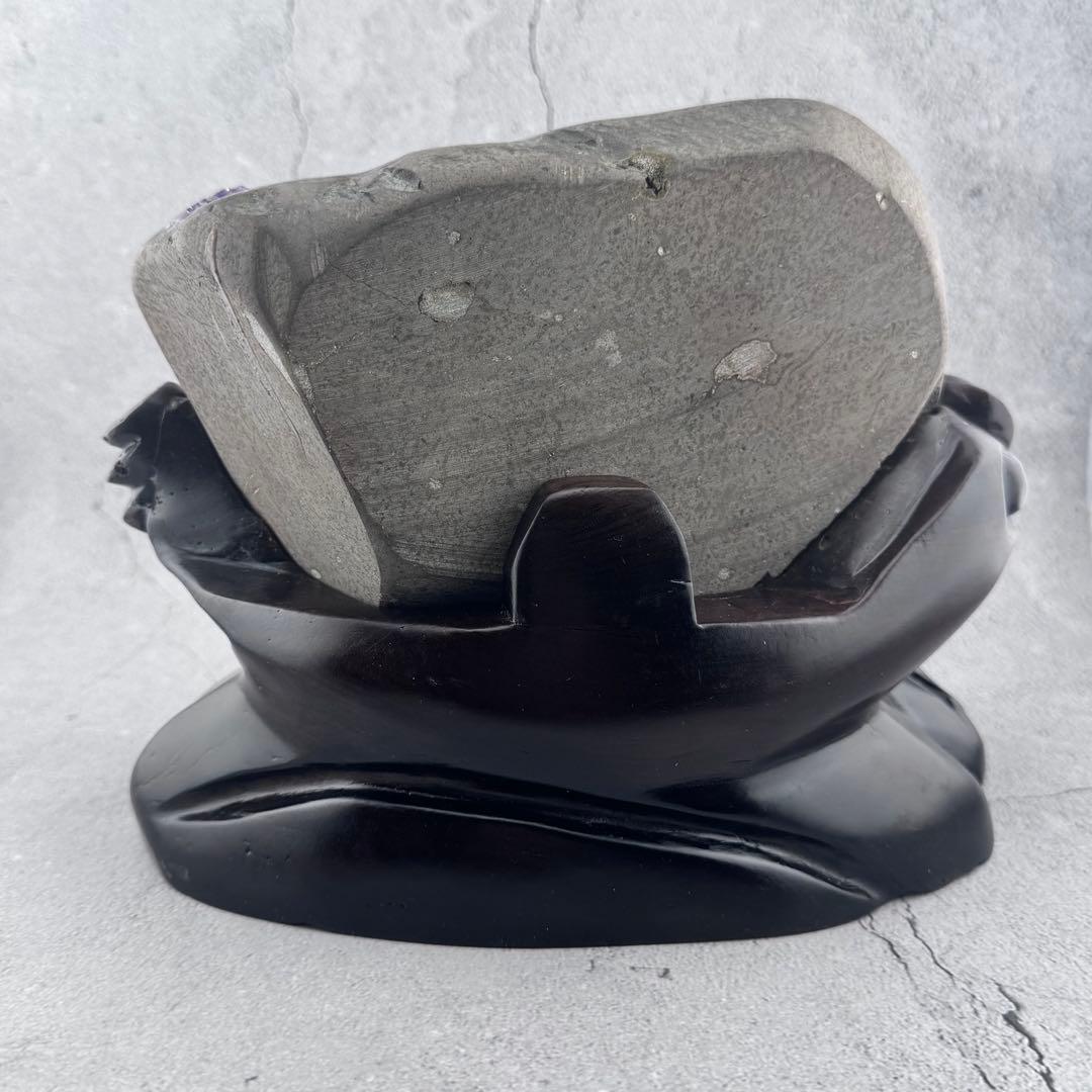 G-132アメジストクラスター ドーム 原石 天然石 パワーストーン　聚寳盆型