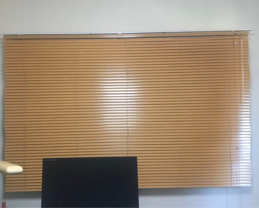 カーテンレール取付け 木目調 ウッド アルミ　ブラインド ライトベージュ