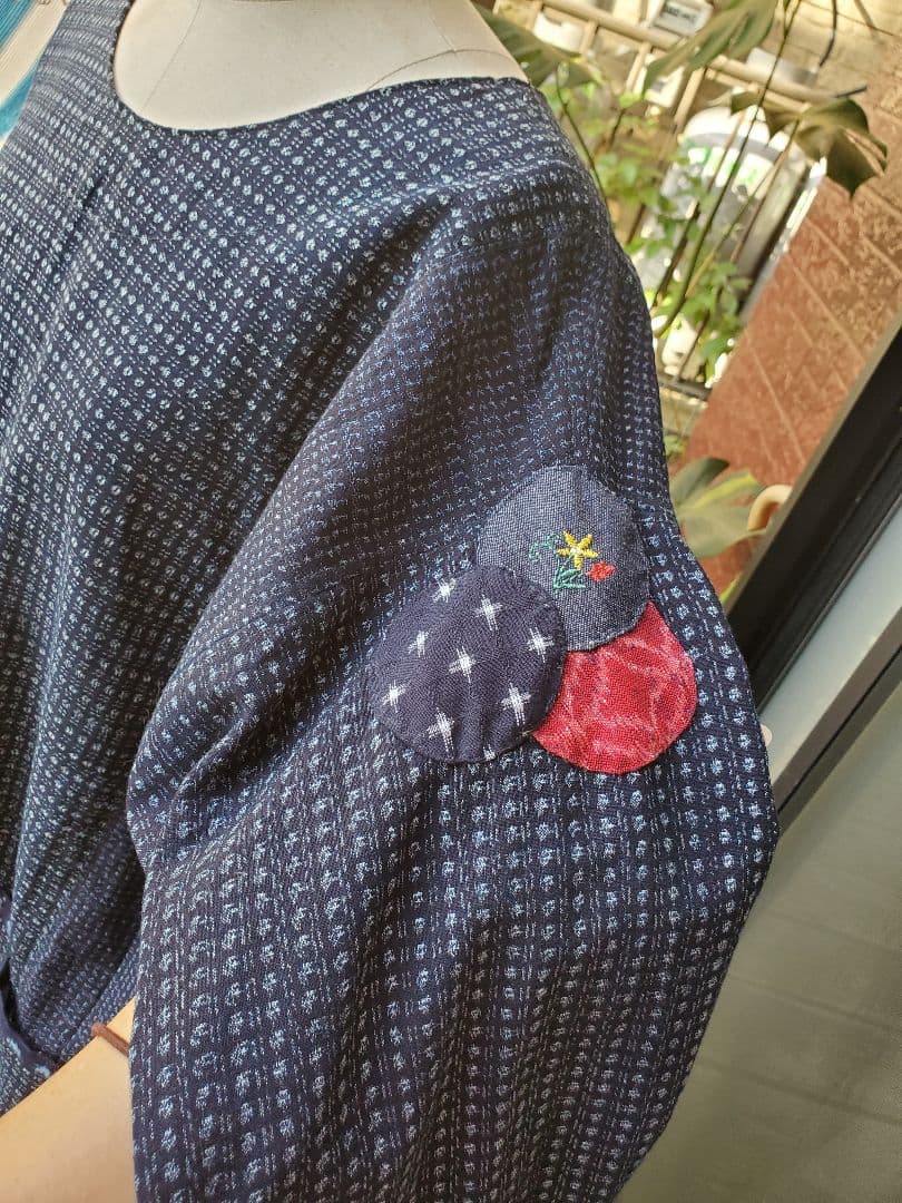 久留米絣の割烹着、エプロン