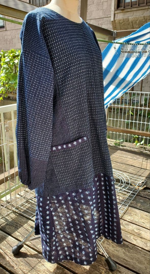 久留米絣の割烹着、エプロン