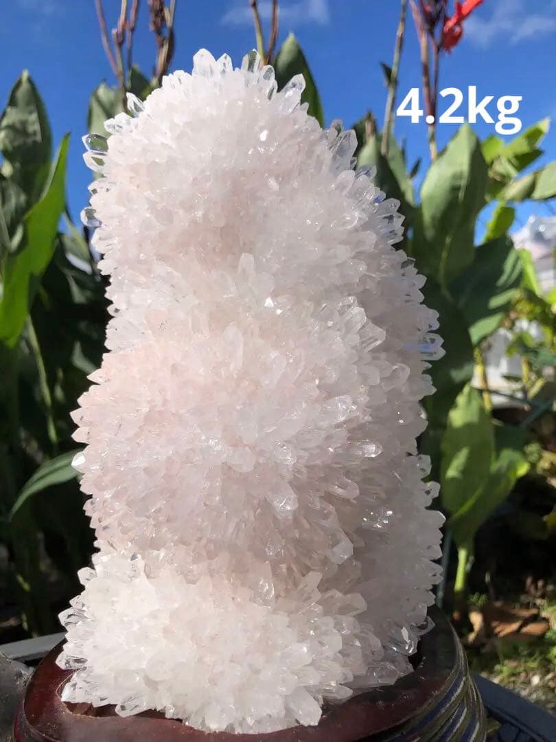 ✳ ❤️超レア　4.2 kg 透明感拔群　雪結晶 花形　水晶　クラスター