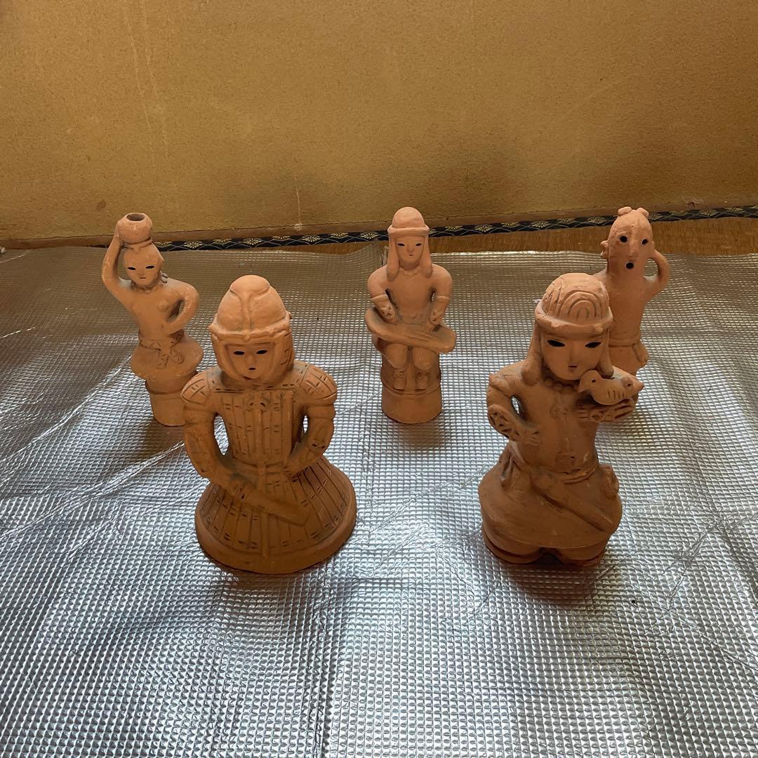 埴輪　五体セット　バラ売り不可　【昭和時代に集めた物です。昭和レトロ】