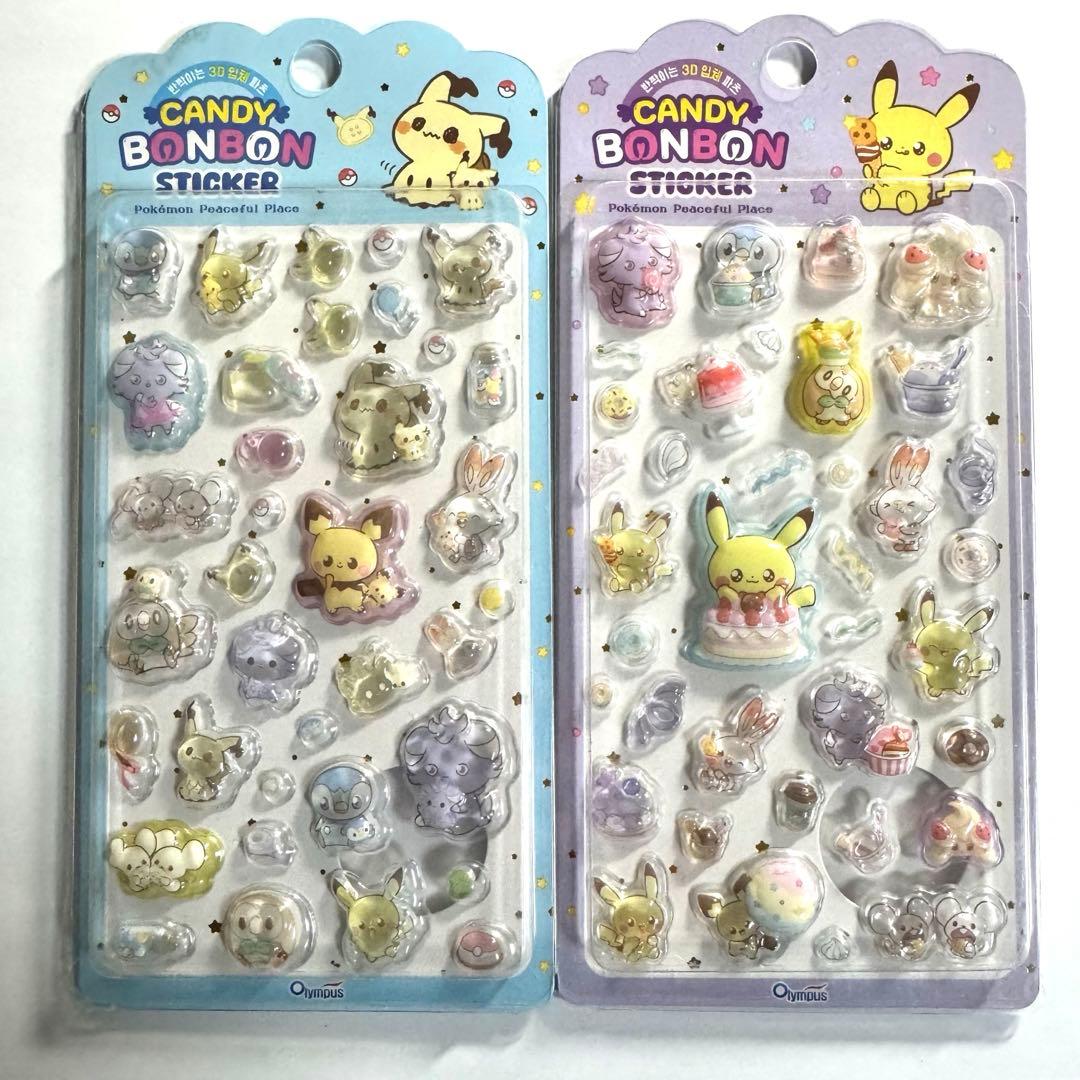 【韓国限定】ポケピース 3D立体シール 4種×３セット 新品未開封 ポケモン