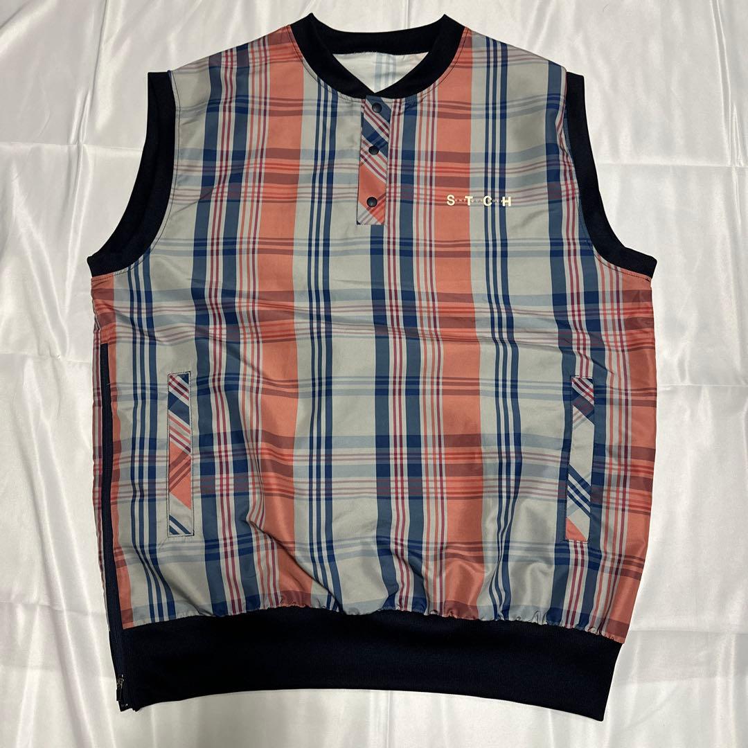 美品ANTIQUAGOLF×STCHcheck logo vestゴルフベスト