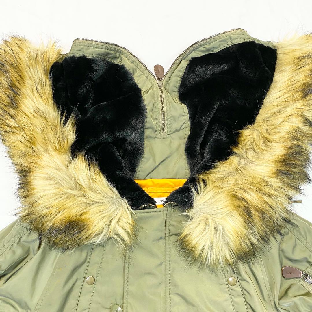 マウジー　N-2B　フライトジャケット　ミリタリー　2way　カーキ　ファー