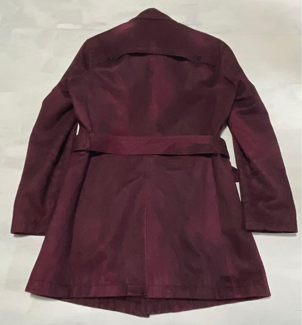 レア TORNADO MART スエードヘアライン柄返し衿シングルトレンチコート