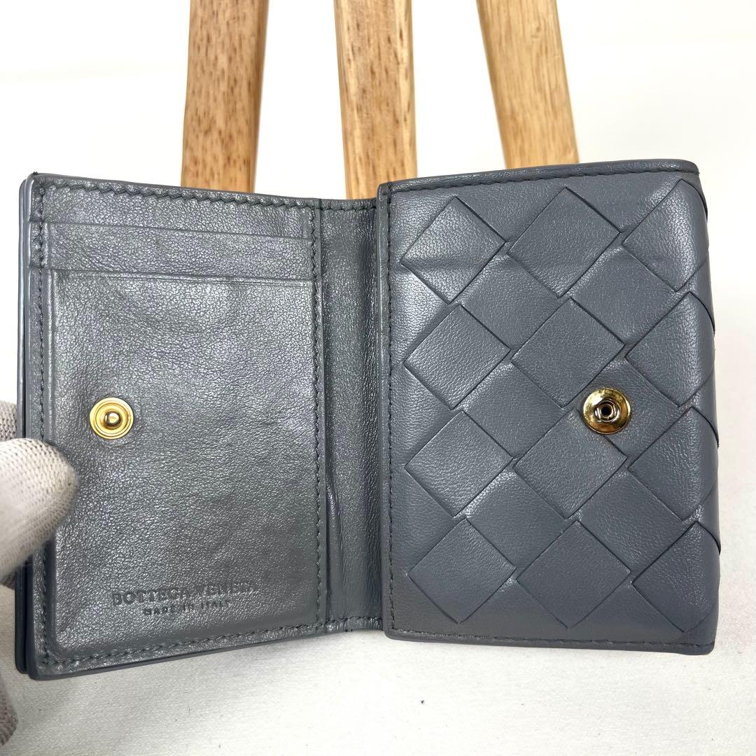 ボッテガヴェネタ　三つ折り財布　マキシイントレチャート　ミニ財布　レザー　超美品