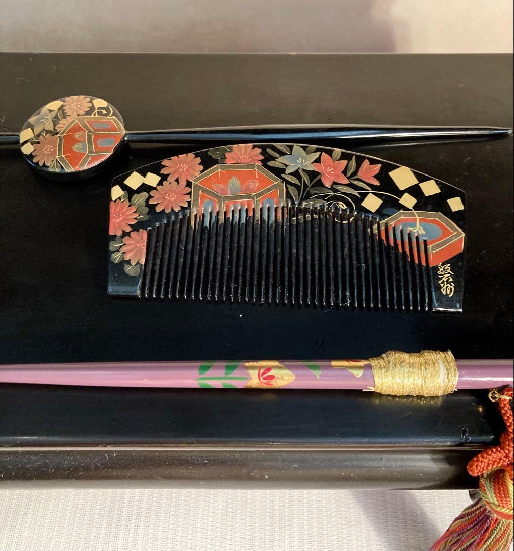 専用　七五三　成人式　桔梗花簪　櫛平打ち簪　Uピン簪　後挿し　水引簪