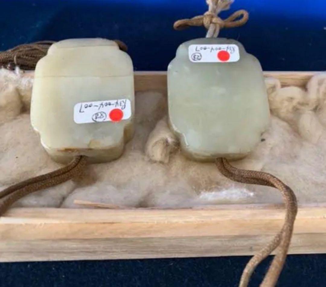 中国古美術/時代物/清 /白玉風鎮ペア